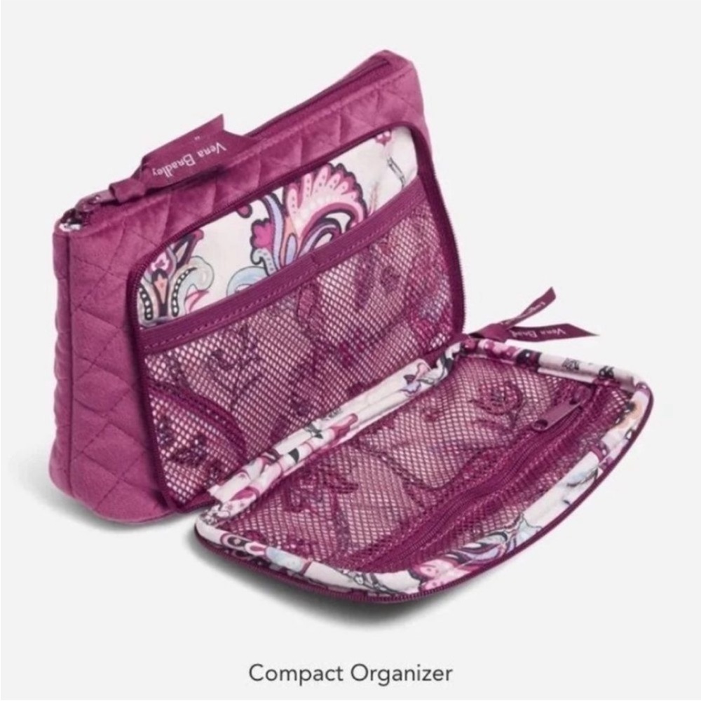 Vera Bradley Velvet Compact Organizer Majestic Magenta Limited Edition